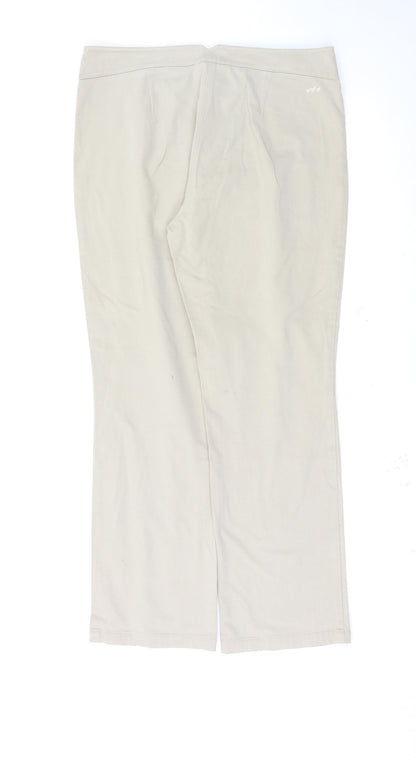 Womens UK Size 14 Marks and Spencer Regular Fit  Beige Trousers