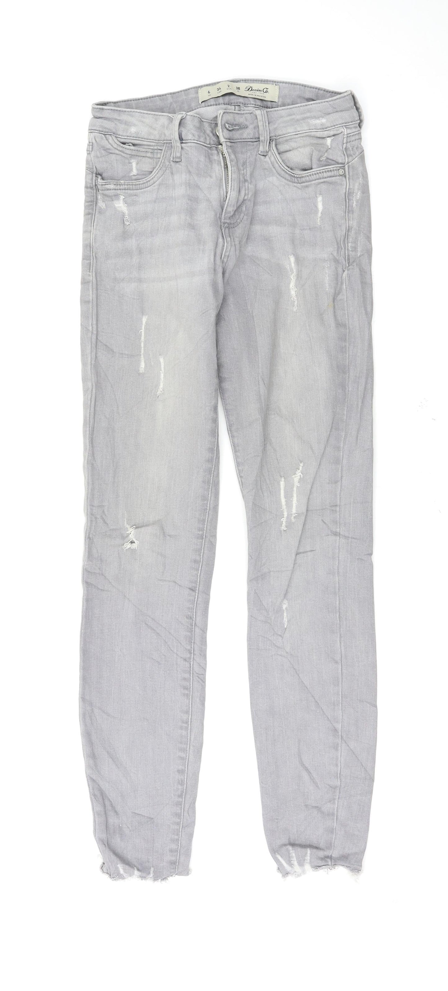 Denim & Co. Womens Grey   Skinny Jeans Size 6 L27 in