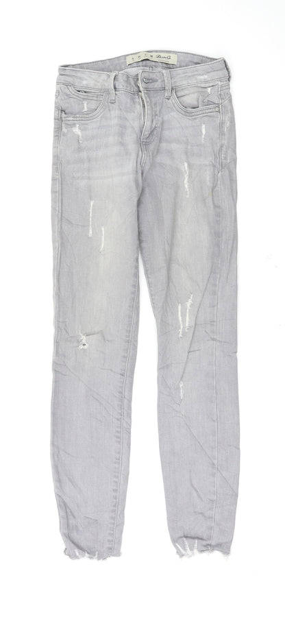 Denim & Co. Womens Grey   Skinny Jeans Size 6 L27 in