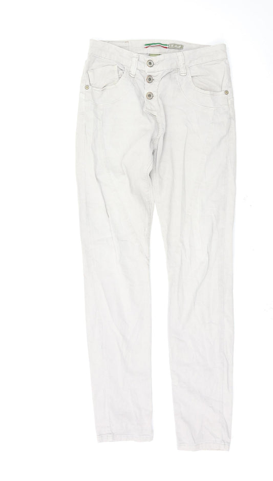 Womens UK Size 28 Preworn Regular Fit Skinny Grey Jeans