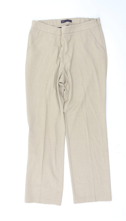 Womens UK Size 14 Marks and Spencer Regular Fit  Beige Trousers