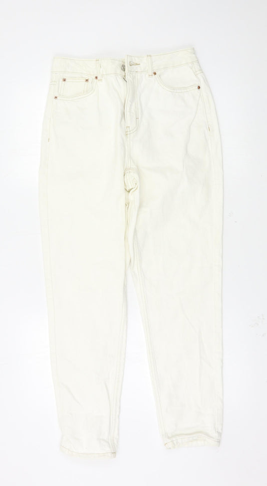 Womens UK Size 28 Preworn Regular Fit Straight White Jeans