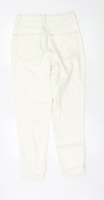 Womens UK Size 28 Preworn Regular Fit Straight White Jeans