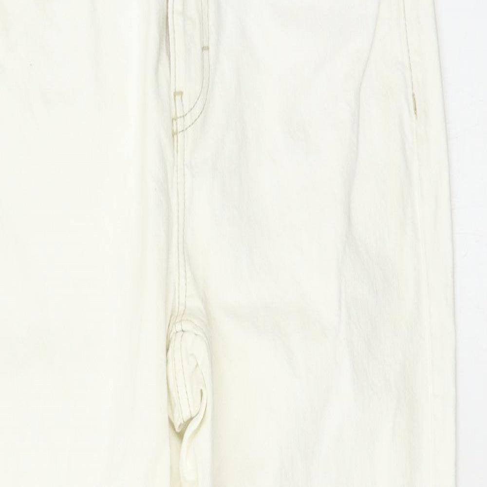 Womens UK Size 28 Preworn Regular Fit Straight White Jeans