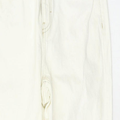 Womens UK Size 28 Preworn Regular Fit Straight White Jeans