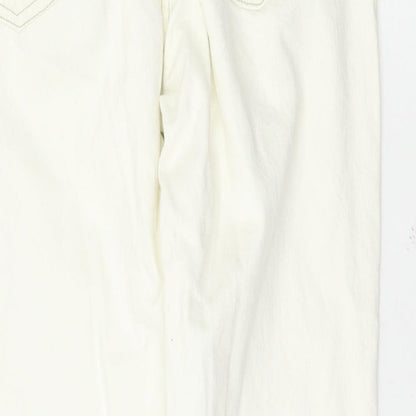 Womens UK Size 28 Preworn Regular Fit Straight White Jeans