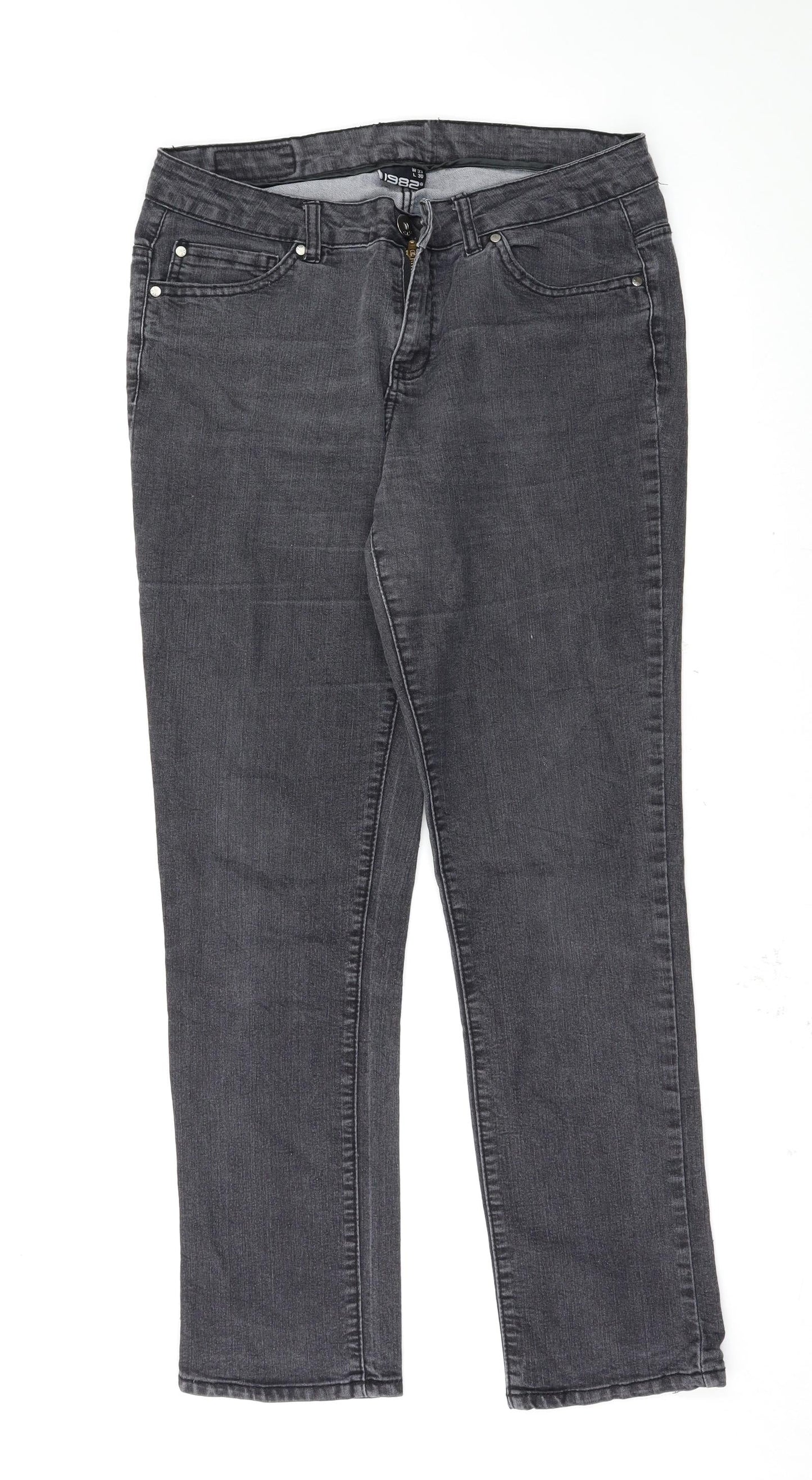 1982 Womens Black   Straight Jeans Size 33 L30 in