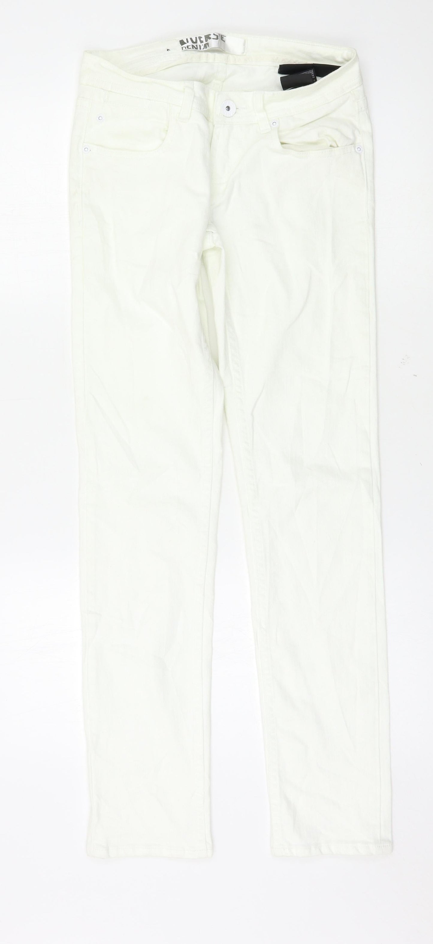 Womens UK Size 26 Diverse Regular Fit Skinny White Jeans