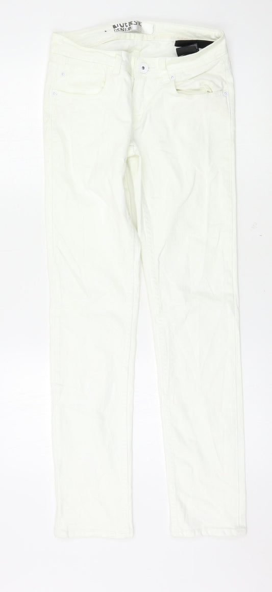 Womens UK Size 26 Diverse Regular Fit Skinny White Jeans