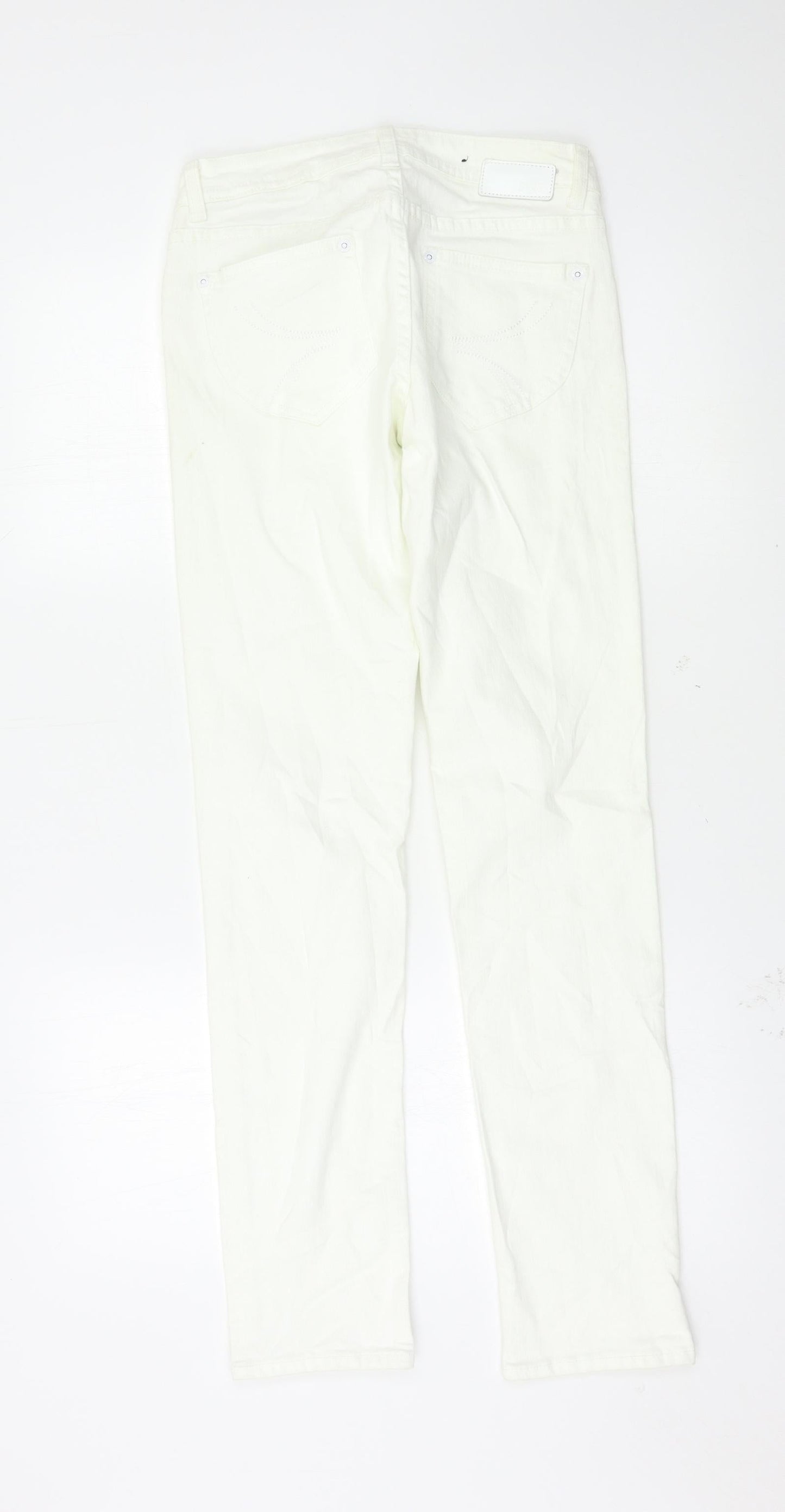 Womens UK Size 26 Diverse Regular Fit Skinny White Jeans