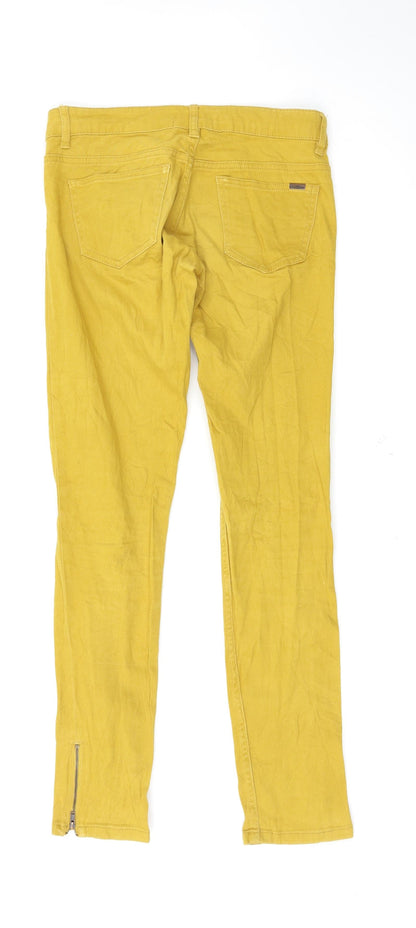 Womens UK Size 30 Preworn Regular Fit Skinny Yellow Jeans