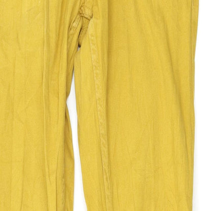 Womens UK Size 30 Preworn Regular Fit Skinny Yellow Jeans