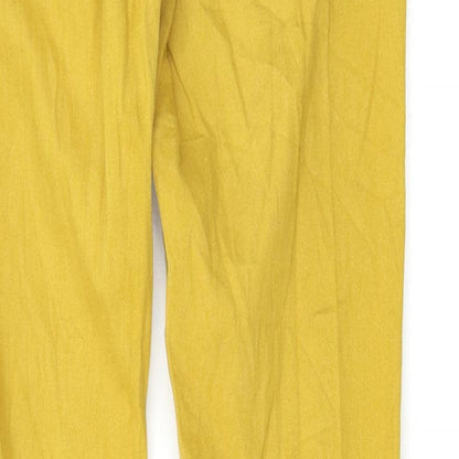 Womens UK Size 30 Preworn Regular Fit Skinny Yellow Jeans
