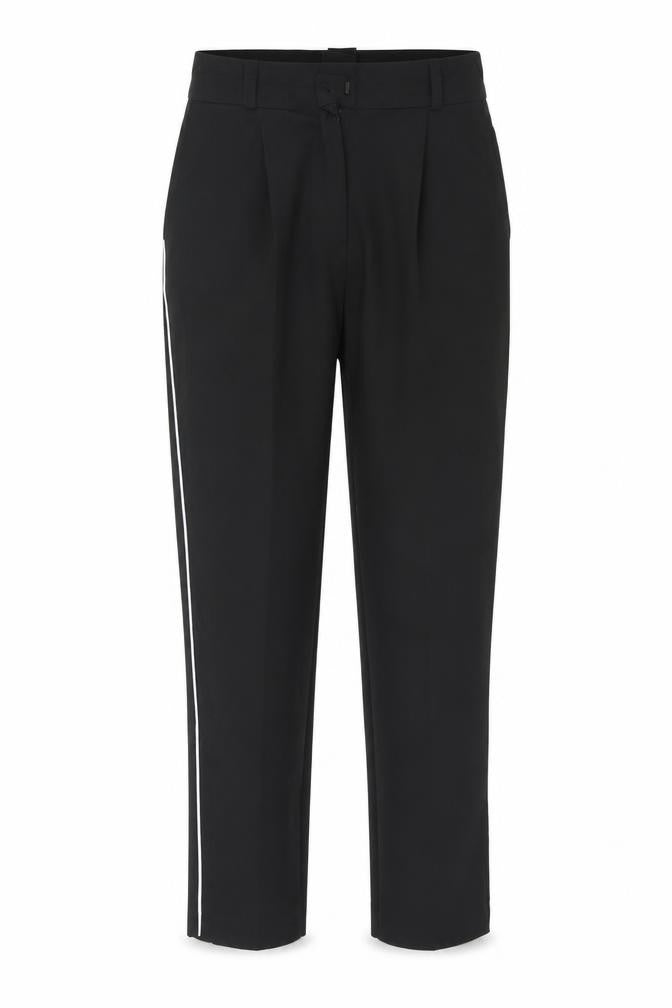 Front view of New Look women’s black trousers, size UK 8, 27-inch leg