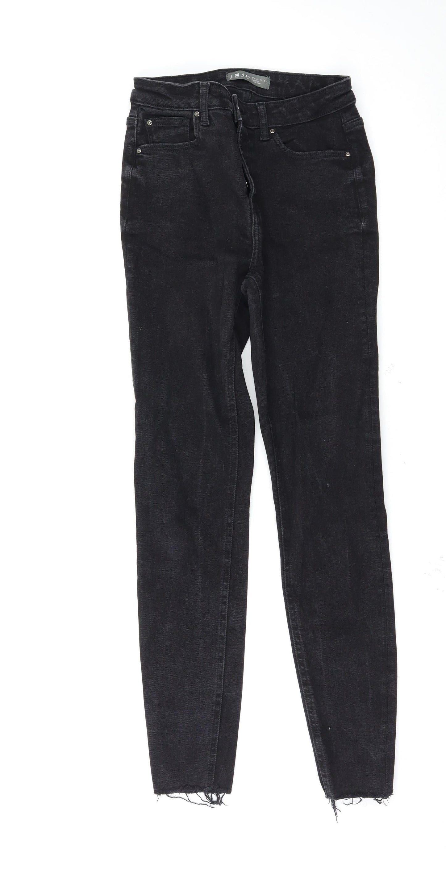 Denim & Co. Womens Black   Skinny Jeans Size 8 L28 in
