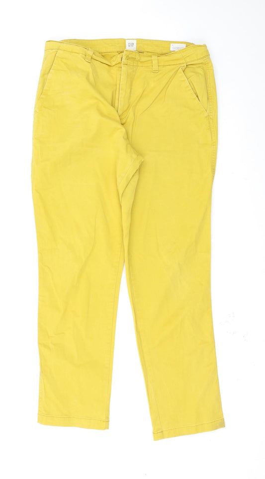 Womens UK Size 34 Gap Regular Fit  Yellow Trousers