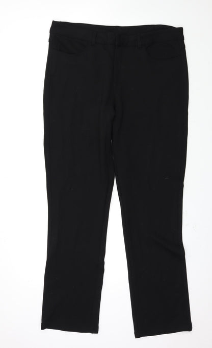 Womens UK Size 40 Preworn Regular Fit  Black Trousers