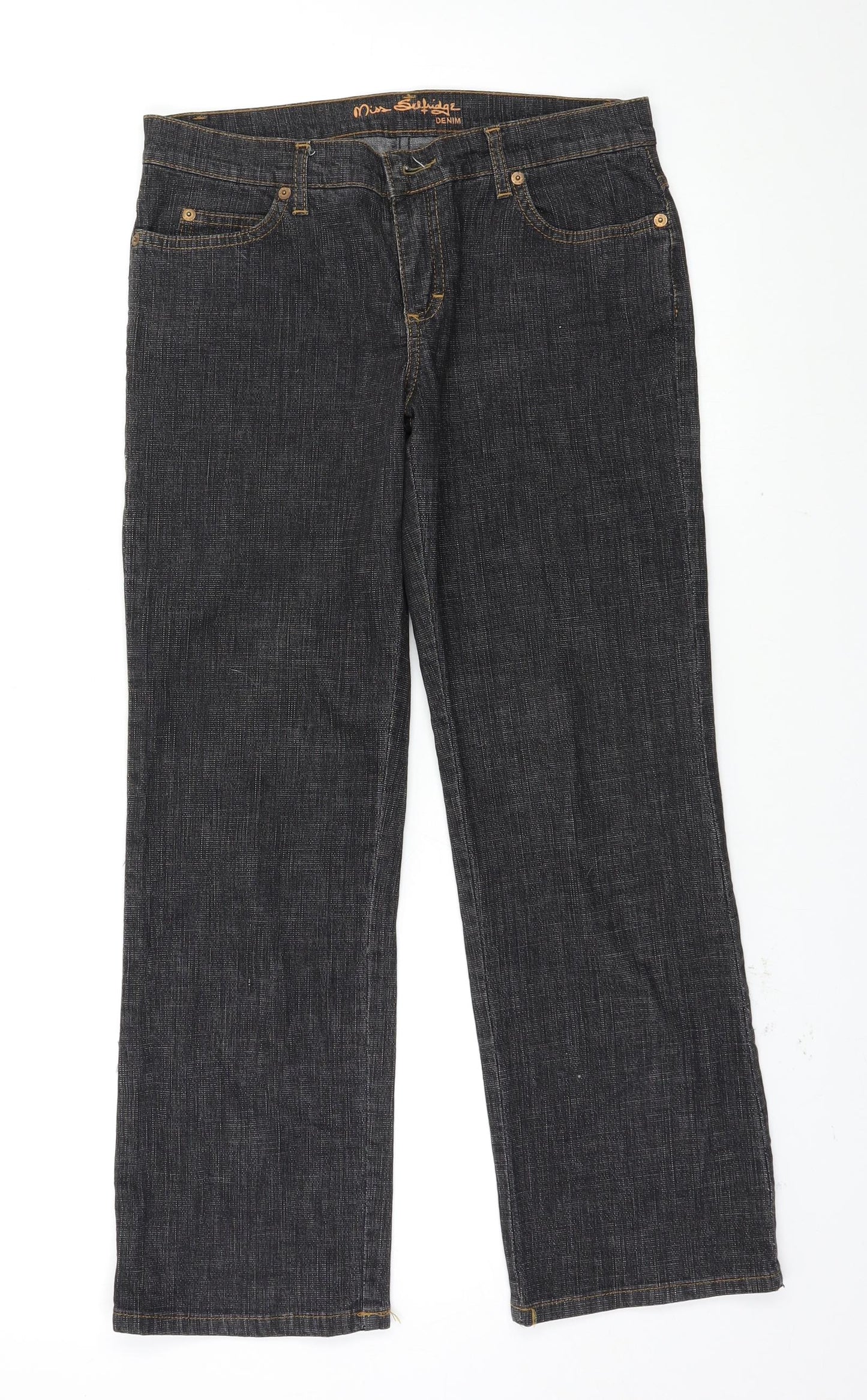 Miss Selfridge Womens Black   Straight Jeans Size 32 L27 in