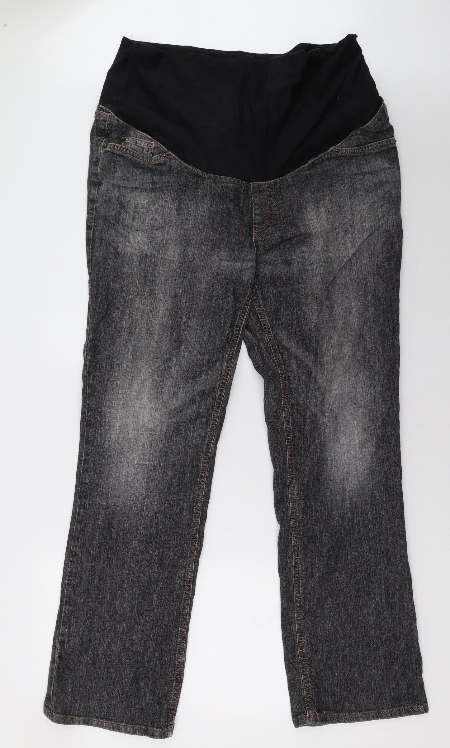 Womens UK Size XL H&M Regular Fit Straight Grey Jeans