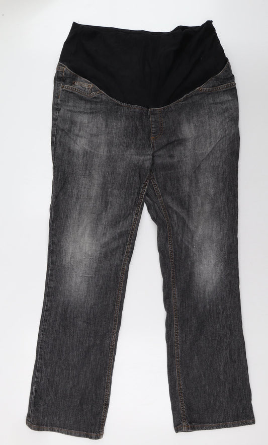 Womens UK Size XL H&M Regular Fit Straight Grey Jeans