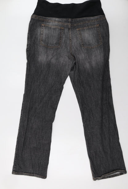 Womens UK Size XL H&M Regular Fit Straight Grey Jeans