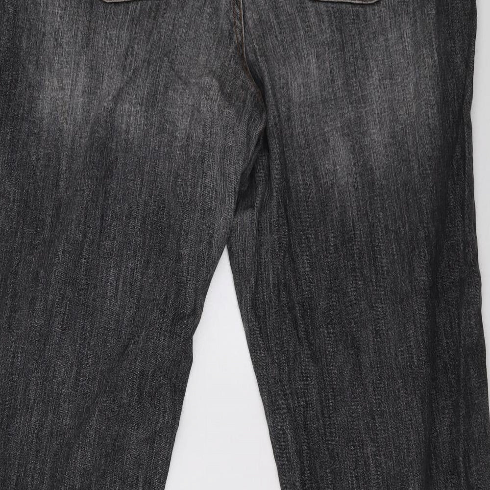 Womens UK Size XL H&M Regular Fit Straight Grey Jeans