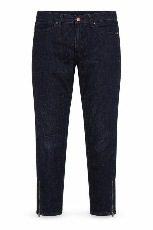 Front view of Mango women’s blue straight jeans, size UK 32, 28-inch leg