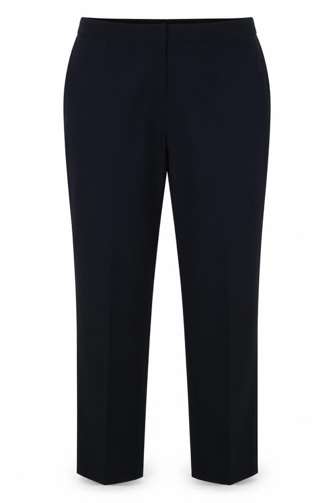 Front view of Bonmarché women’s blue trousers, size UK 16, 32-inch leg