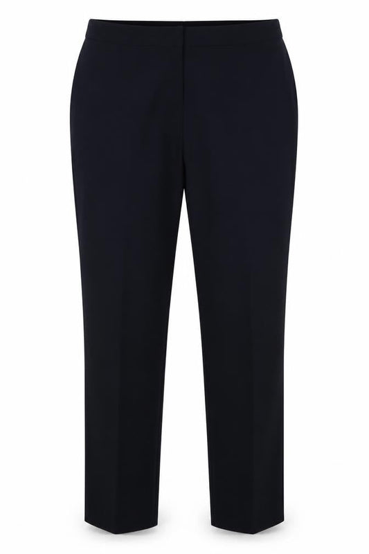 Front view of Bonmarché women’s blue trousers, size UK 16, 32-inch leg