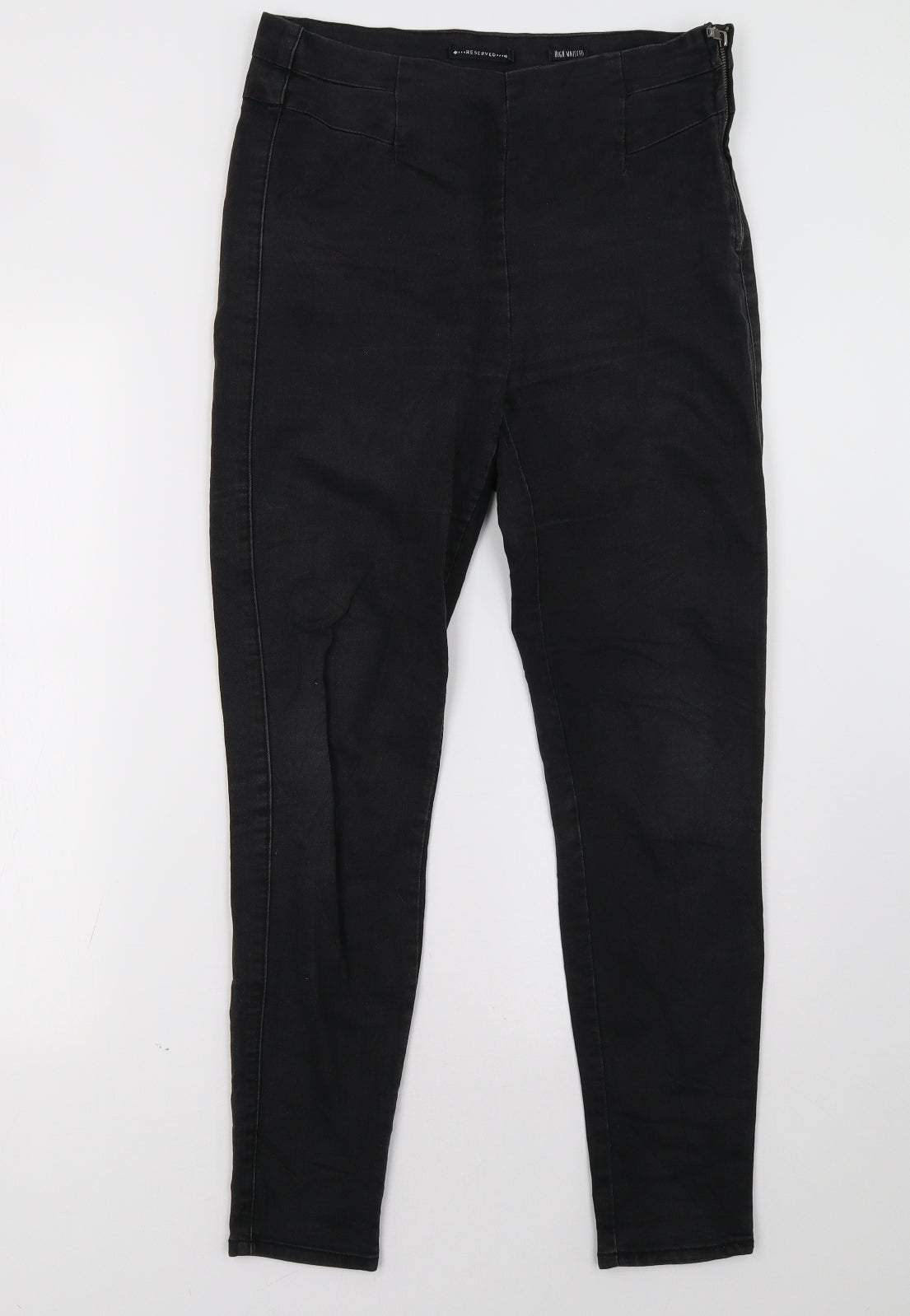 Womens UK Size 30 RESERVED Regular Fit Skinny Black Jeans