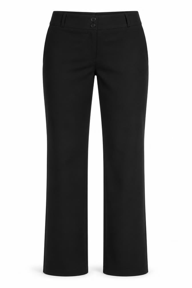 Front view of matal women’s black trousers, size UK 10, 30-inch leg