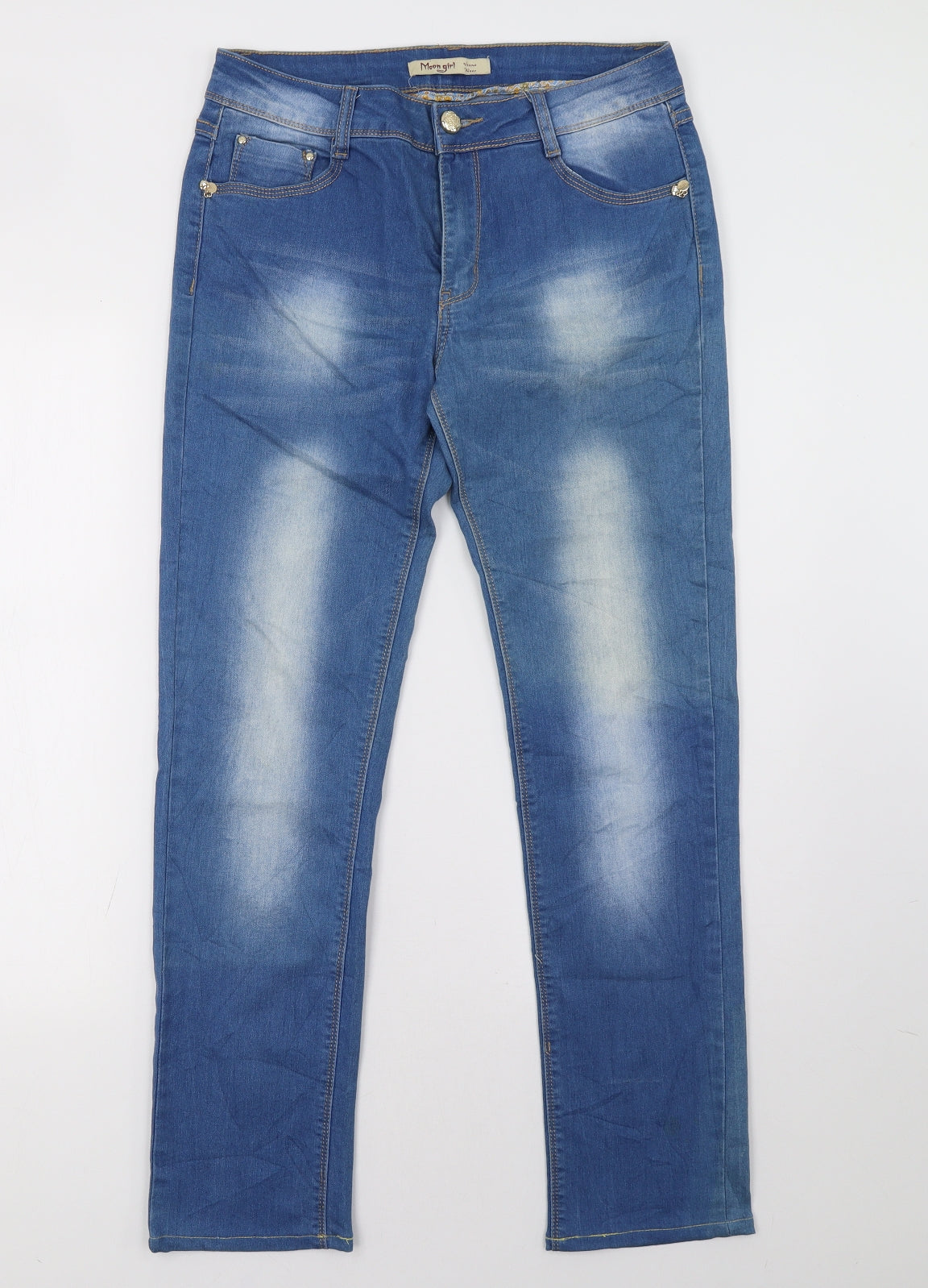 moon girl Womens Blue   Straight Jeans Size 12 L30 in