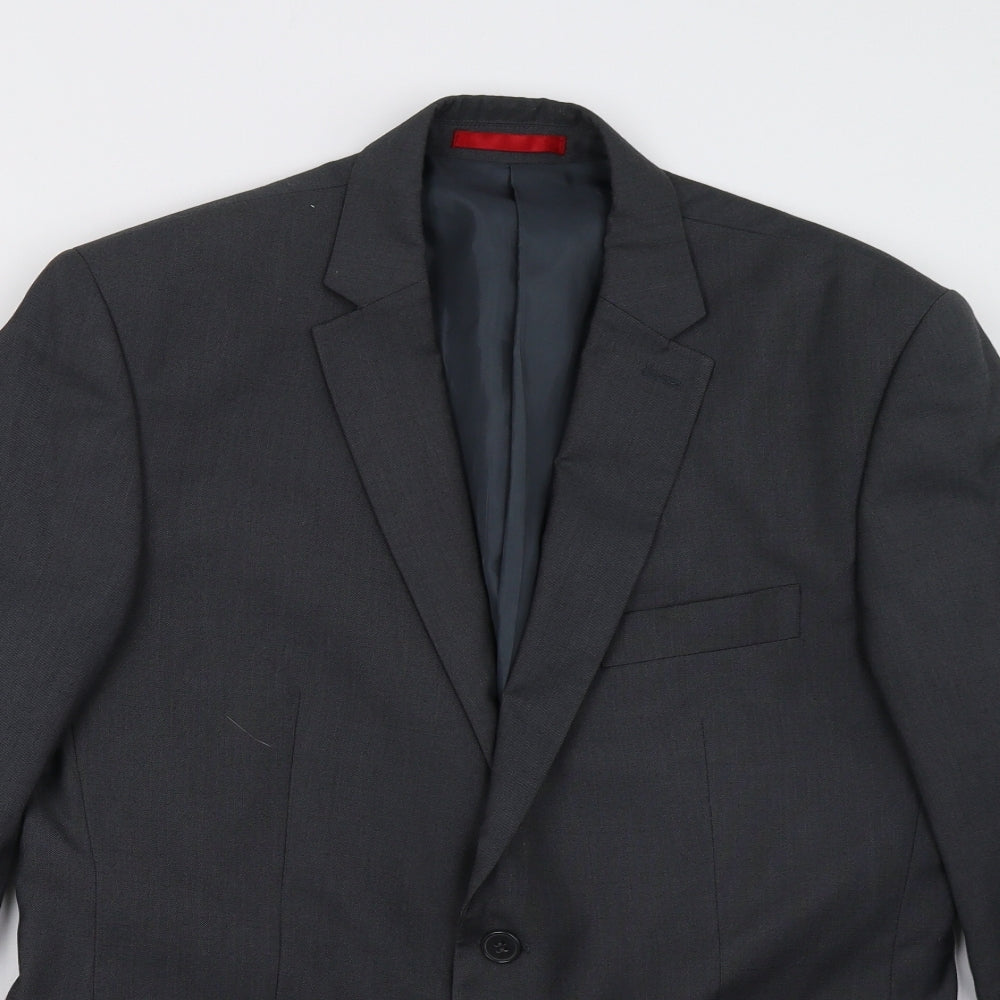 Mens UK Size 40 Burton Regular Grey Suit 3 Piece