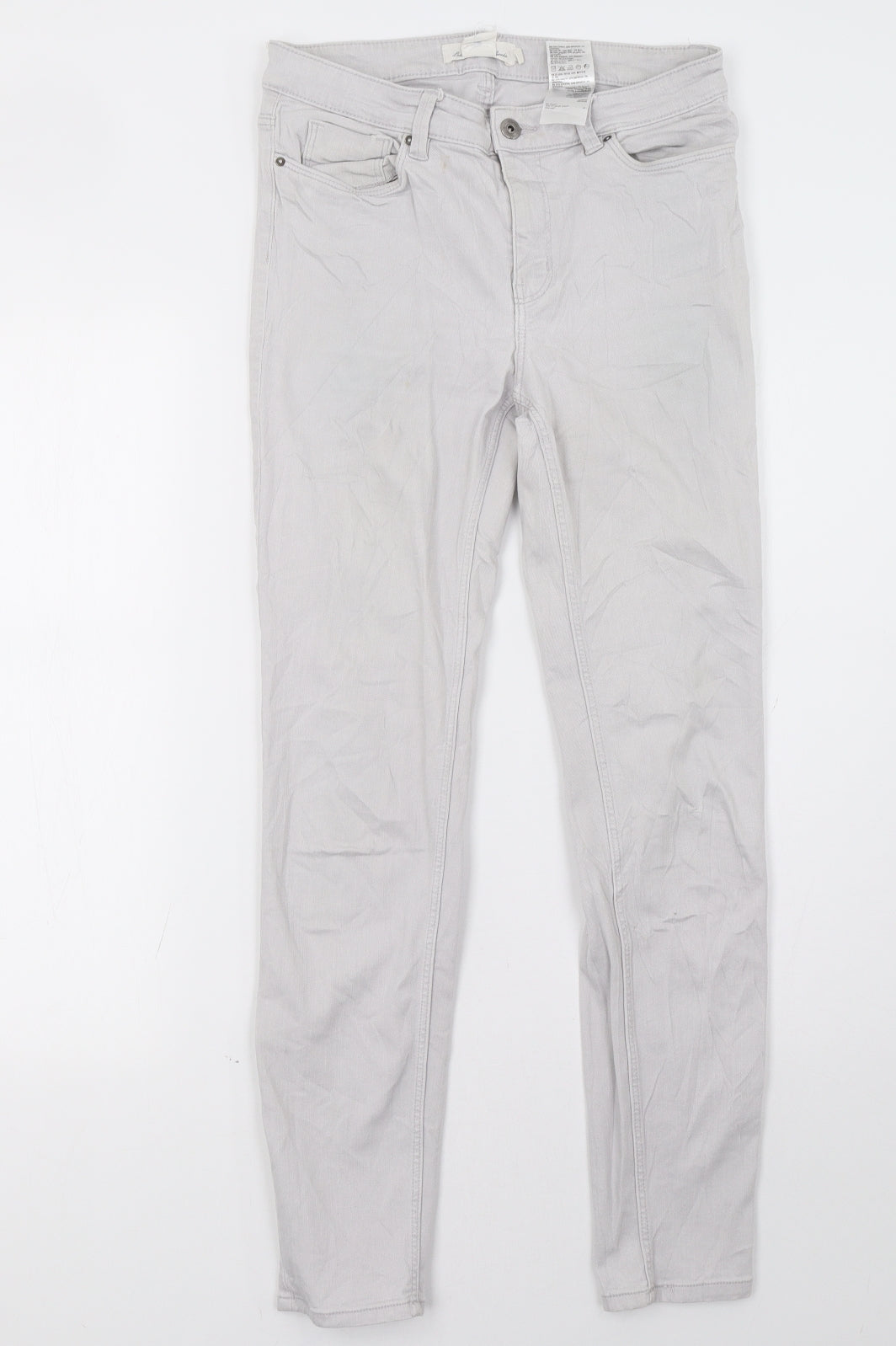 Womens UK Size 8 H&M Regular Fit Skinny Grey Jeans