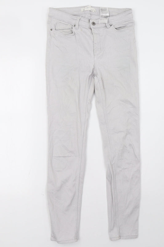 Womens UK Size 8 H&M Regular Fit Skinny Grey Jeans