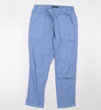 Womens UK Size 10 Marks and Spencer Regular Fit  Blue Trousers