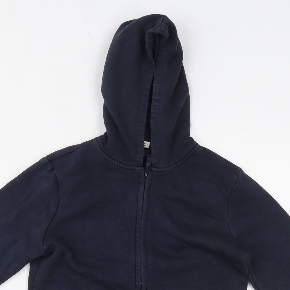 Close-up detail of Tu boys’ blue jacket, size 10, years