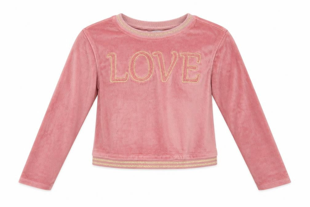 Front view of kids collection girls’ pink jumper, size 9-10, years
