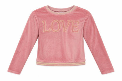 Front view of kids collection girls’ pink jumper, size 9-10, years