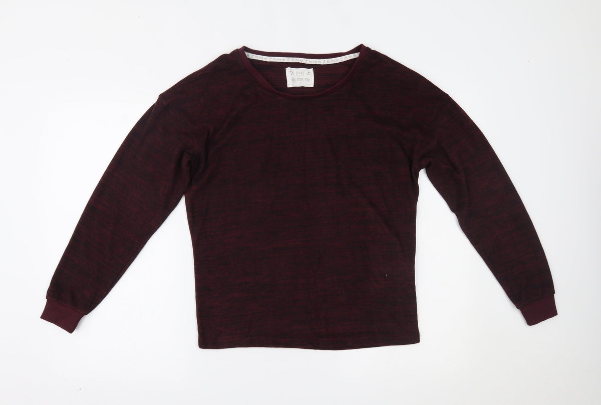 Additional front view of F&F women’s red solid top pyjama top, size UK 10