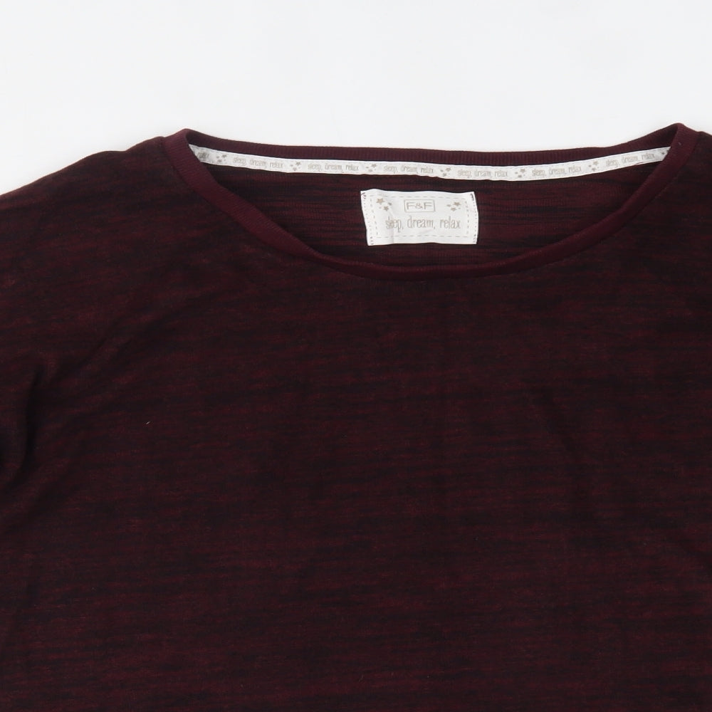 Close-up detail of F&F women’s red solid top pyjama top, size UK 10