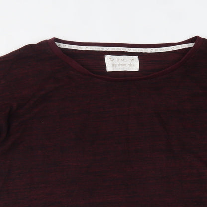 Close-up detail of F&F women’s red solid top pyjama top, size UK 10
