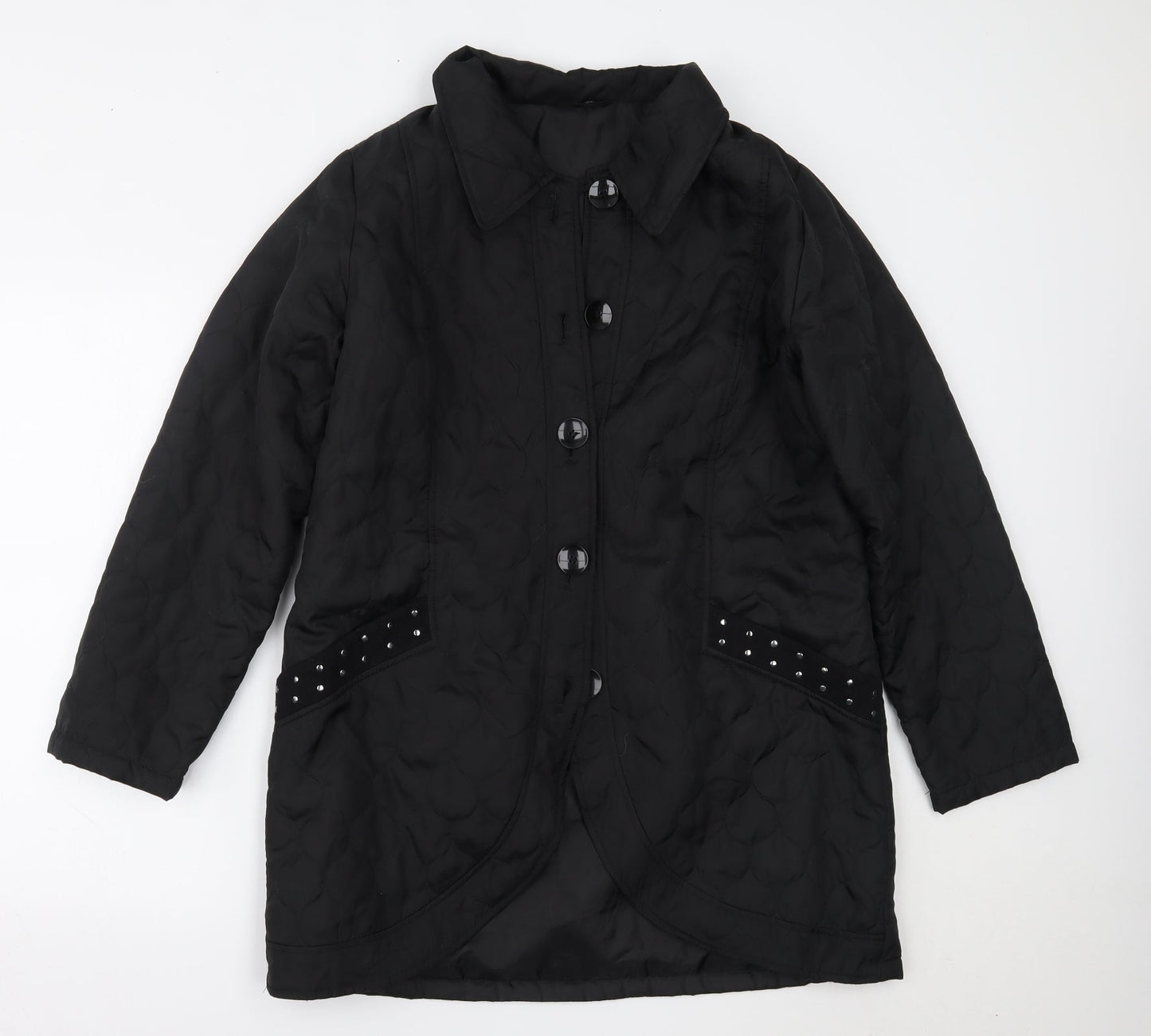 Womens UK Size 14 BEING CASUAL Black Overcoat