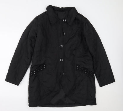 Womens UK Size 14 BEING CASUAL Black Overcoat
