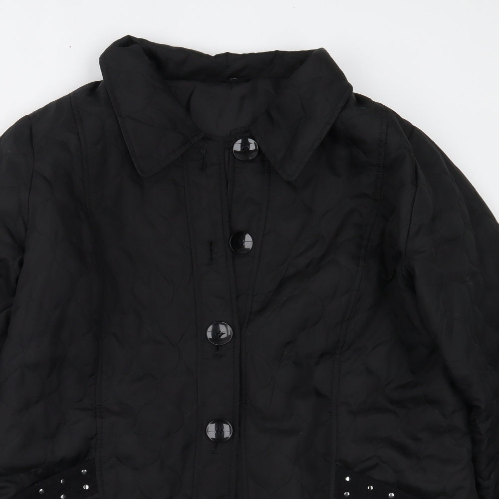 Womens UK Size 14 BEING CASUAL Black Overcoat