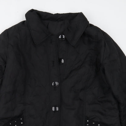 Womens UK Size 14 BEING CASUAL Black Overcoat