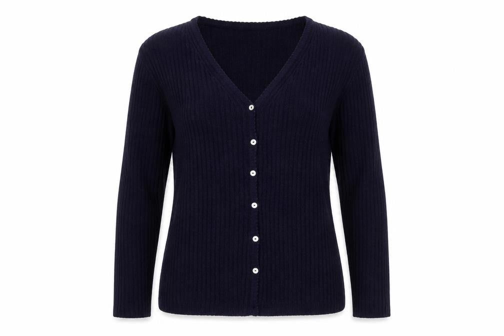 Front view of Bonmarché women’s purple cardigan jumper, size M