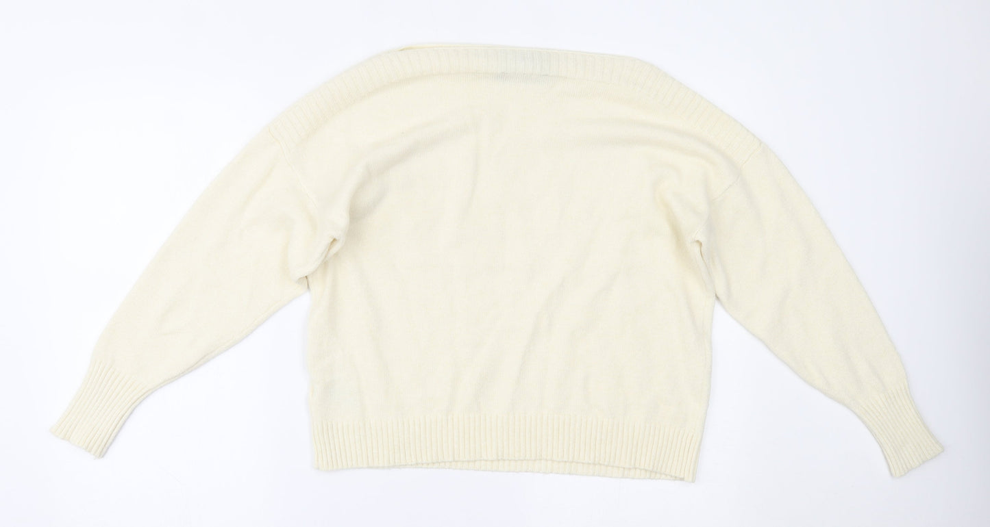 Womens UK Size M Peppercorn Ivory Basic Blouse