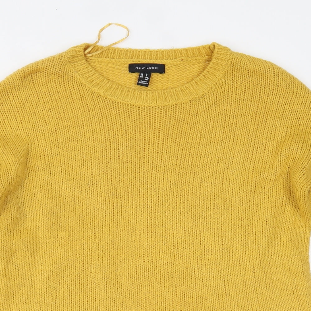 Womens UK Size S New Look Yellow Pullover Jumper