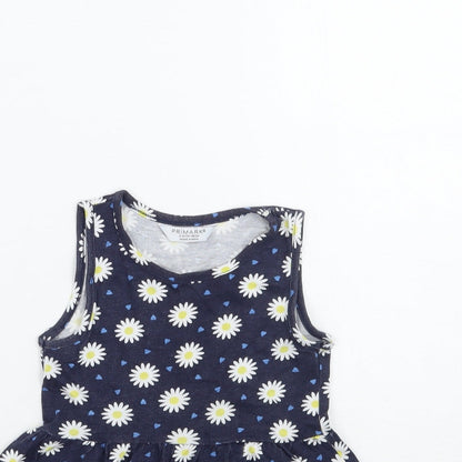 Primark Girls Blue Floral  Ball Gown  Size 2-3 Years